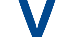Blue V as the logo for VERBUND.