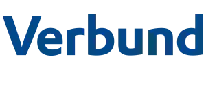 The logo consists of a blue lettering of the brand name VERBUND.